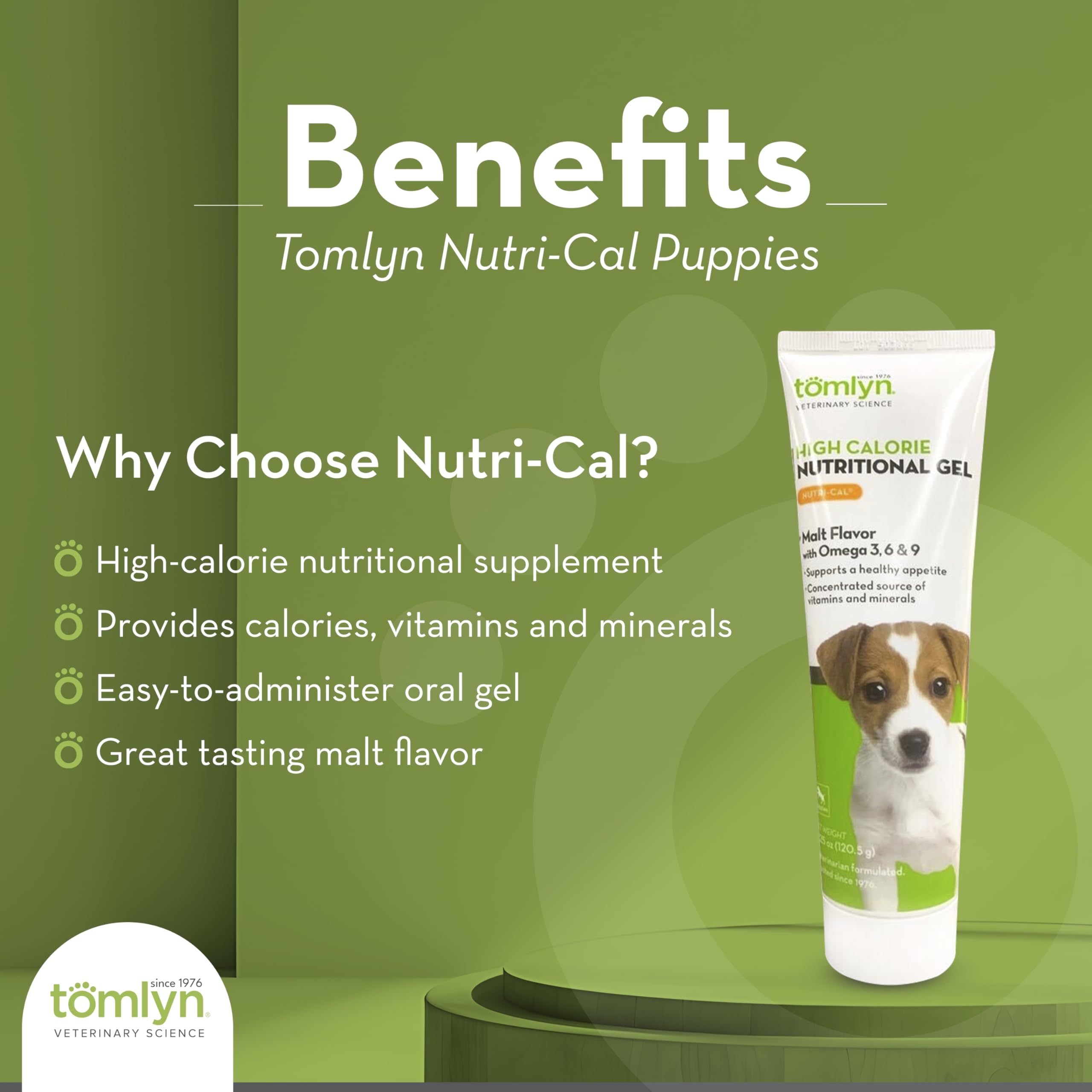 Tomlyn Nutri-Cal gel chiot gout malté – soutien nutritionnel pour chiots en croissance