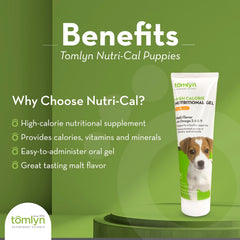 Tomlyn Nutri-Cal gel chiot gout malté – soutien nutritionnel pour chiots en croissance