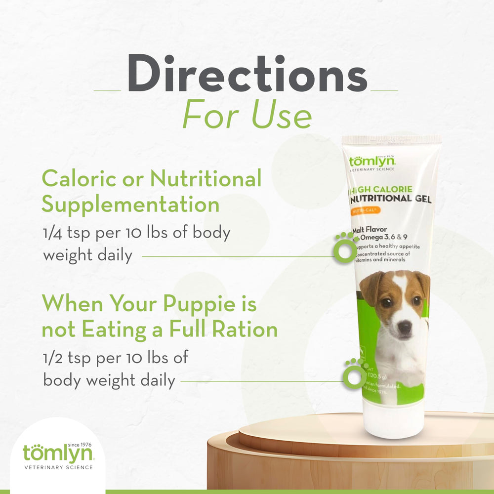 Tomlyn Nutri-Cal gel chiot omega-sante-peau – oméga pour peau saine et articulation