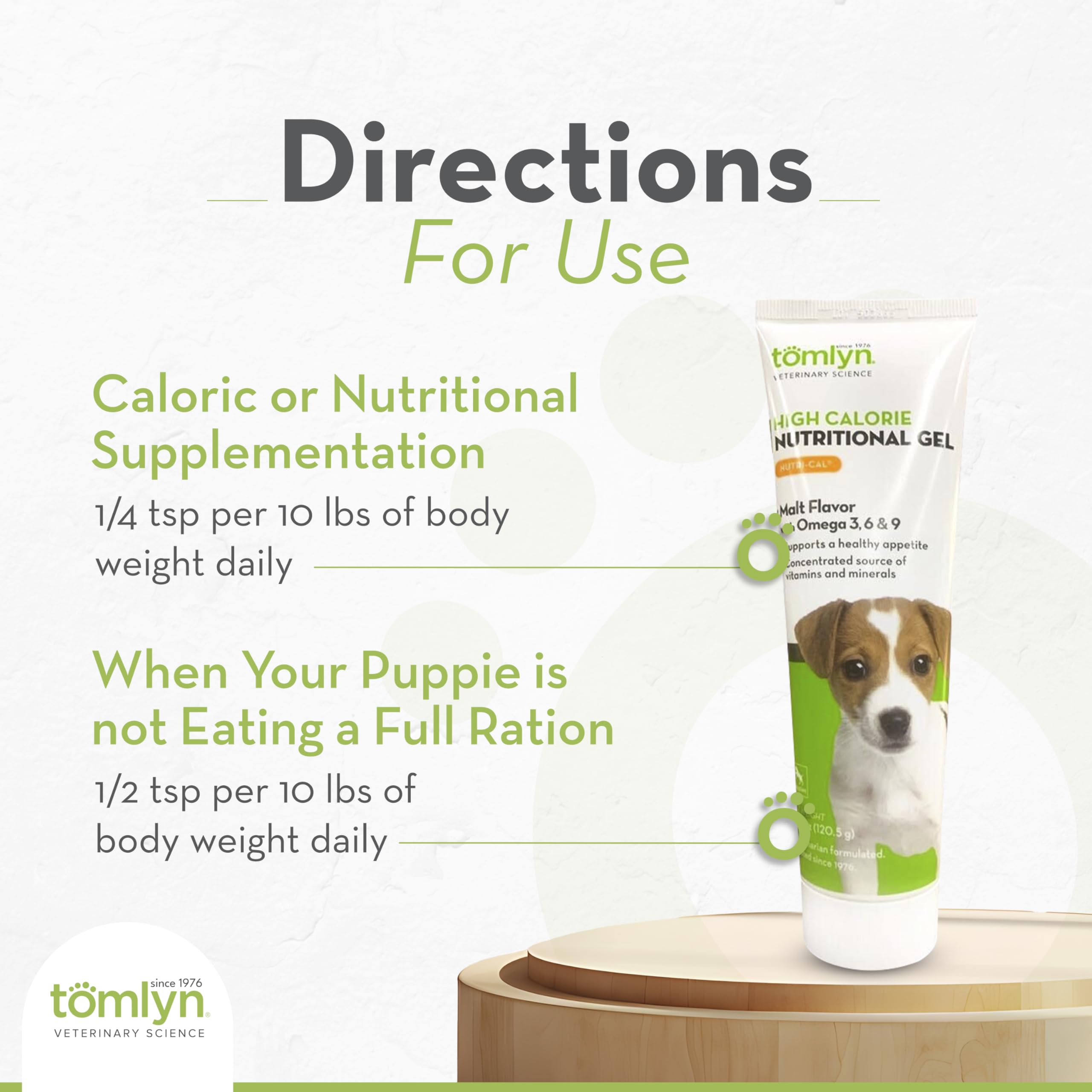 Gel nutritif pour chiots qui refusent parfois la nourriture.
