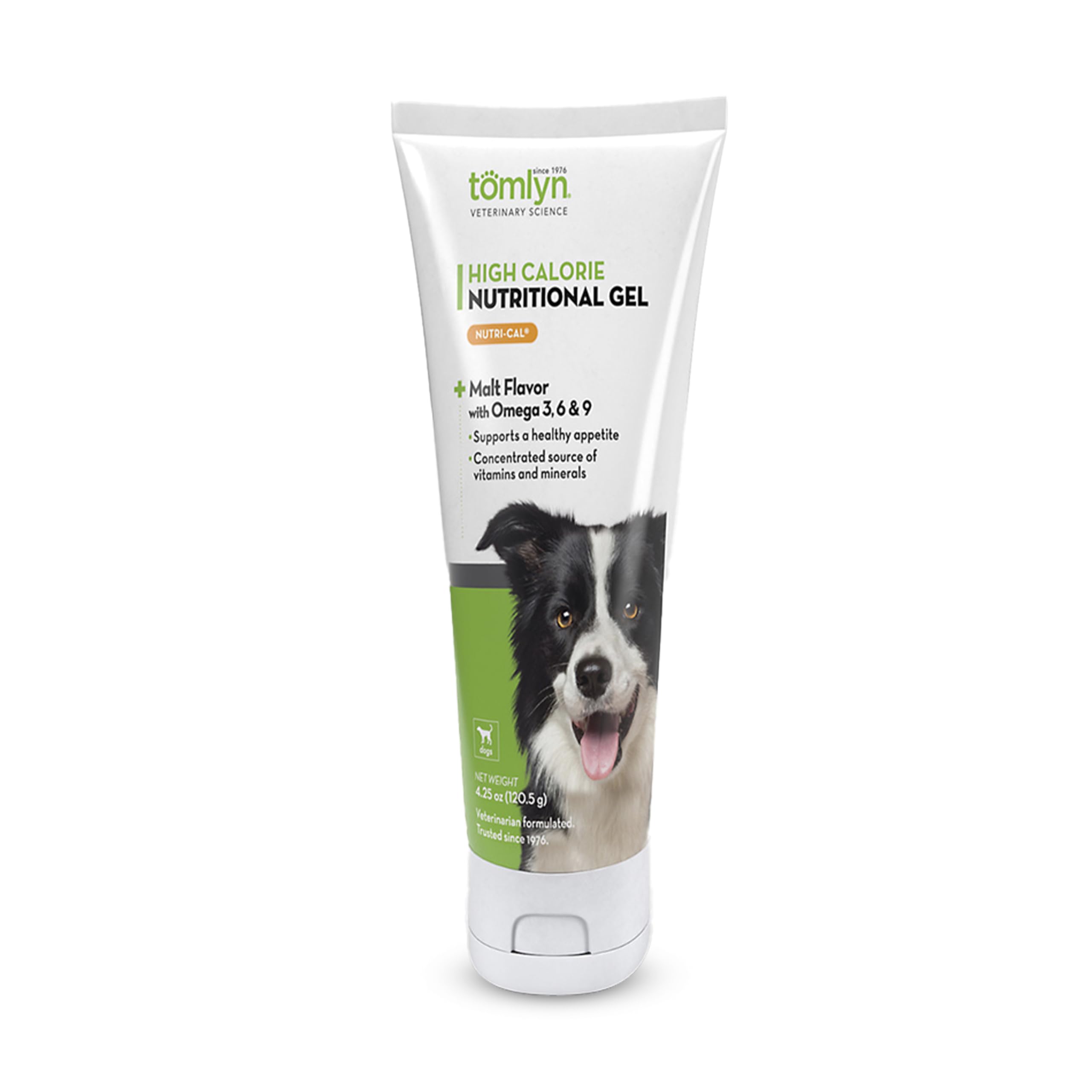 Tomlyn Nutri-Cal gel saveur malt dans une bouteille, apport calorique pratique pour chiens.