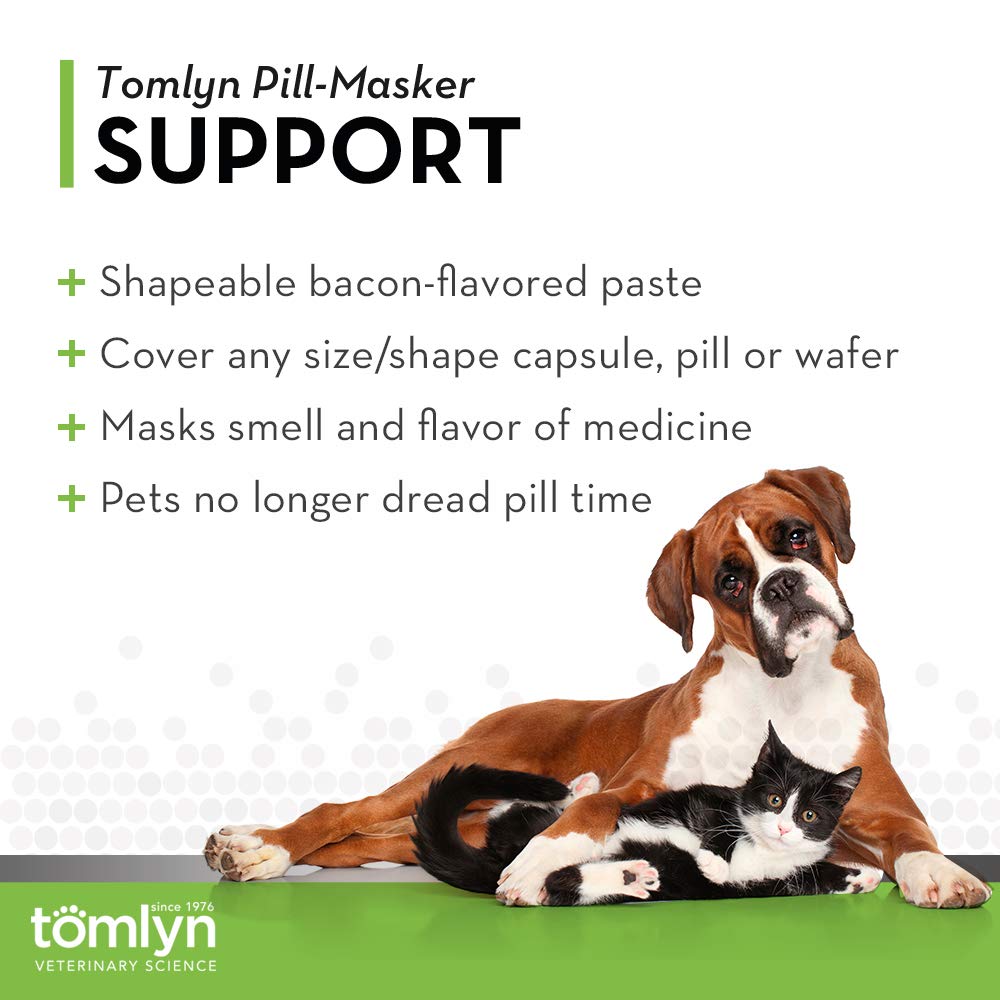 Pâte TOMLYN pour chien au bacon, rend l administration des pilules agréable.