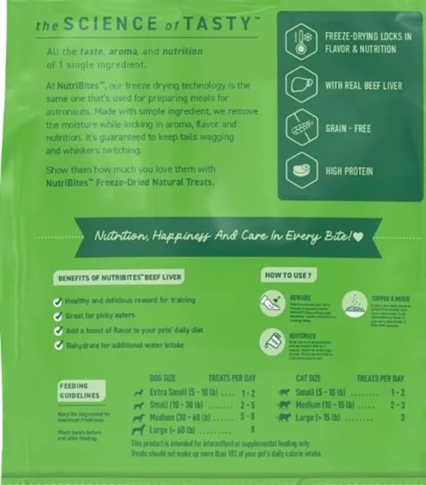 Tomo Wellness NutriBites Foie de Boeuf lyophilisé, topper-repas pratique pour enrichir les repas.