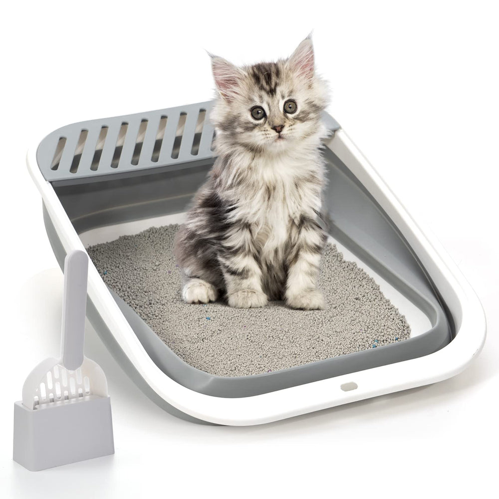 TomteNisse boîte litière pliable ouverte, accès facilité et rangement rapide