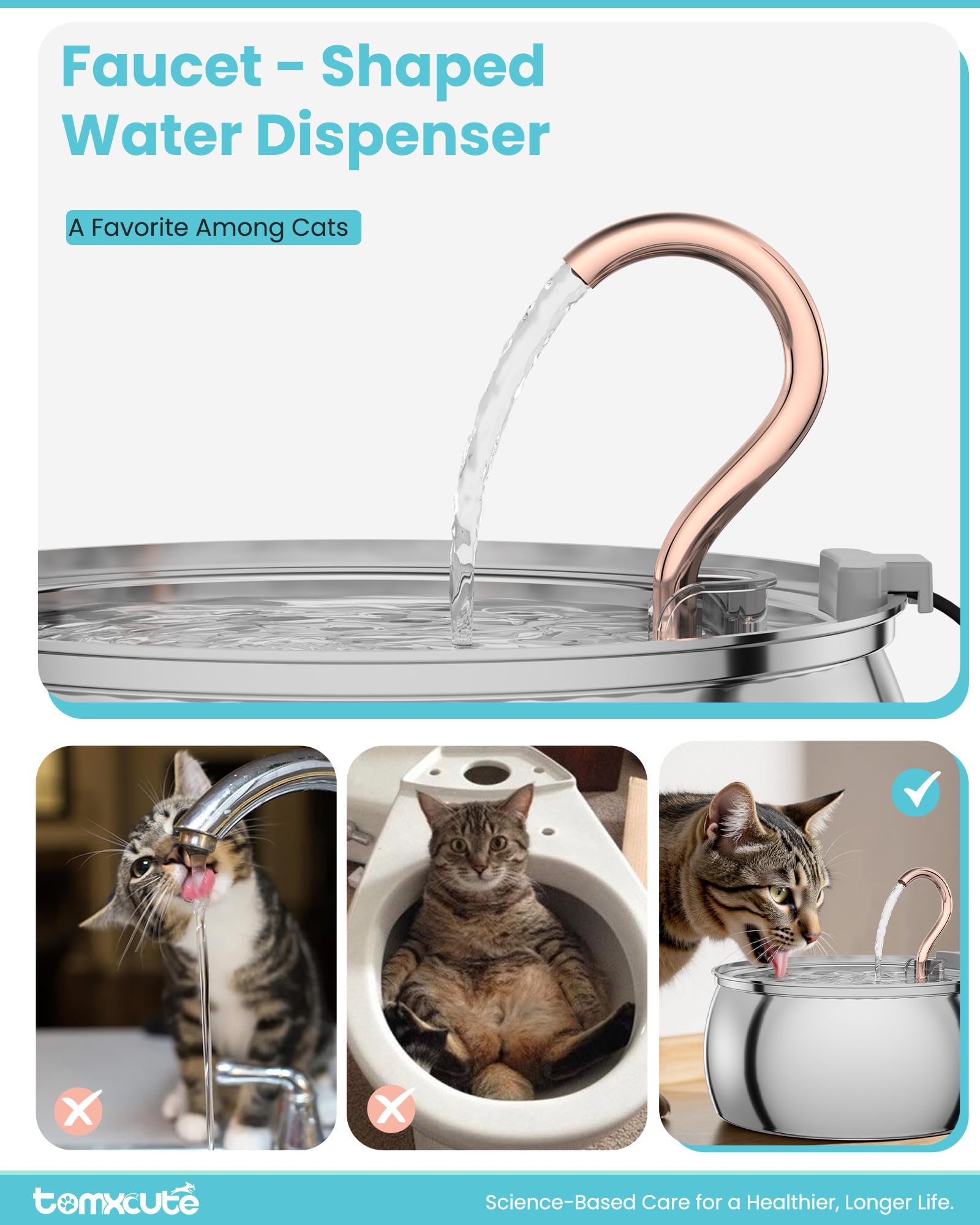 Tomxcute grande capacité 4,0 L adaptée à plusieurs animaux.