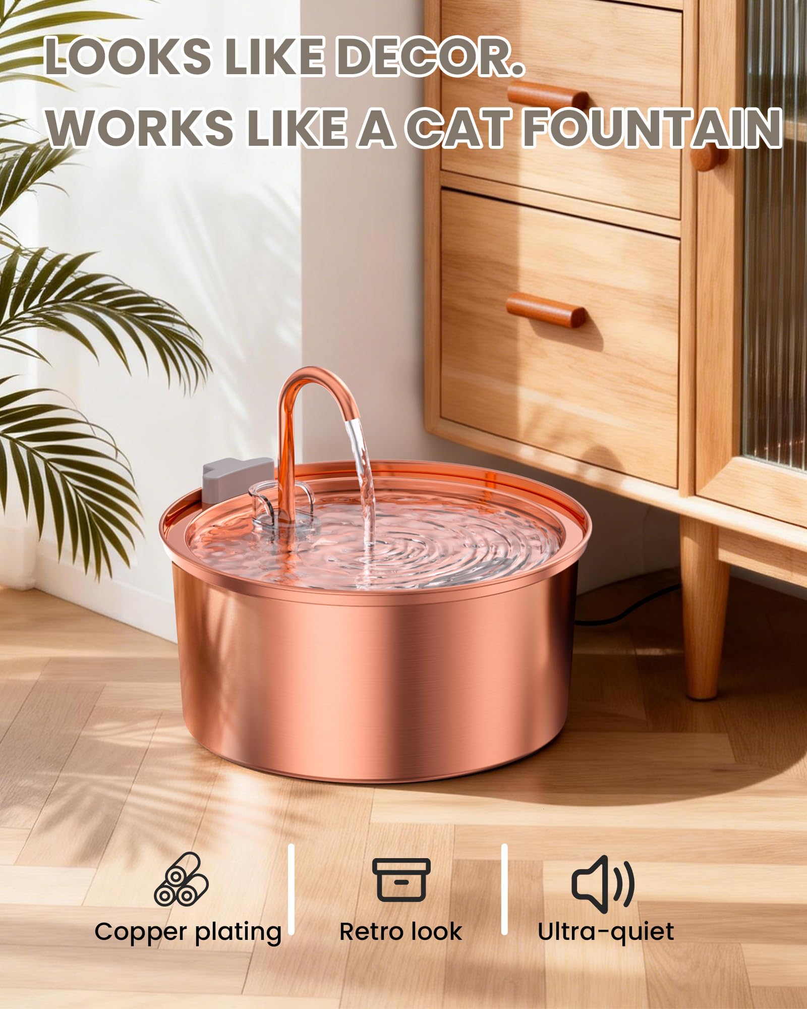 Tomxcute fontaine-chat flux silencieux pour nuits paisibles et confort.