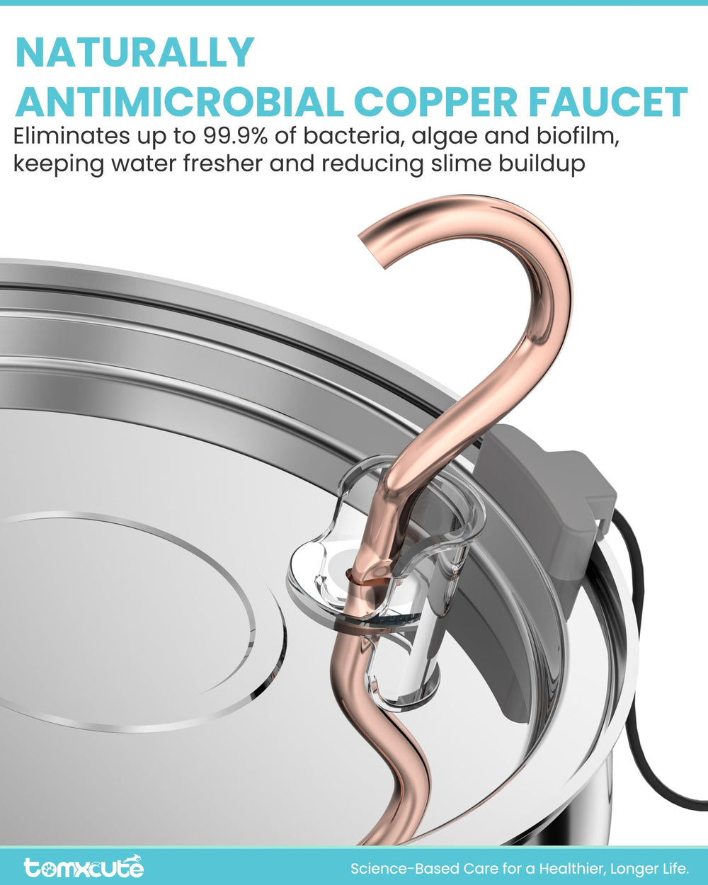 Tomxcute filtration quadruple éliminant odeurs et impuretés de l'eau.