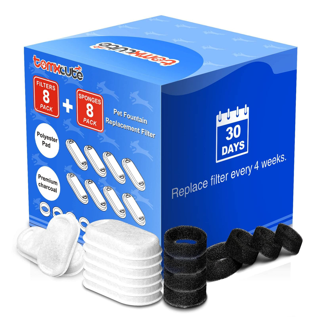 Tomxcute filtre fontaine chat trois couches, eau plus propre