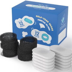 Filtre Tomxcute à trois couches pour fontaine chat, maintient l’eau propre.