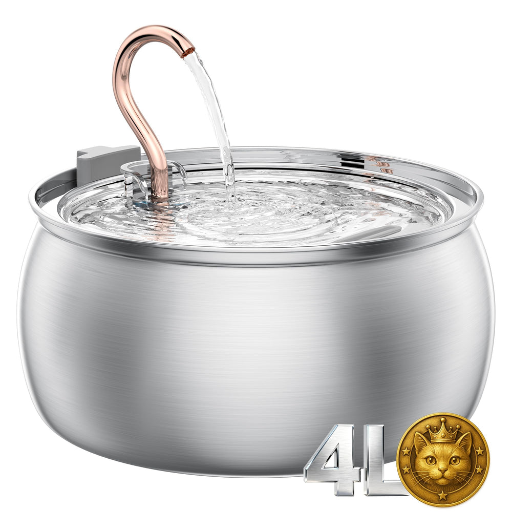 Tomxcute Fontaine pour Chat – col de cygne cuivre, design élégant et durable.