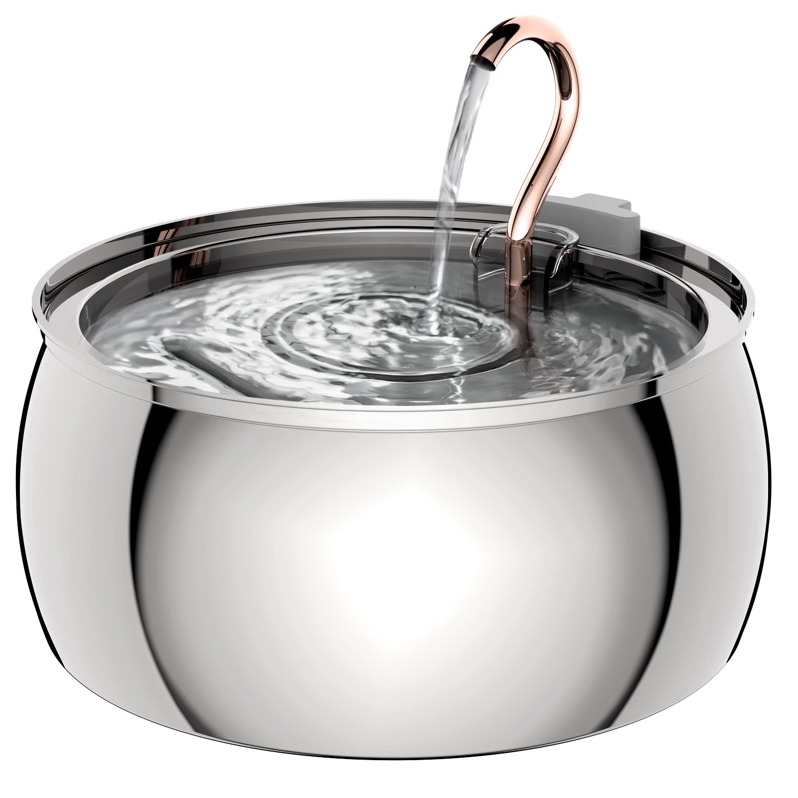 Tomxcute fontaine pour chats avec cou de cygne en cuivre, hydratation élégante.