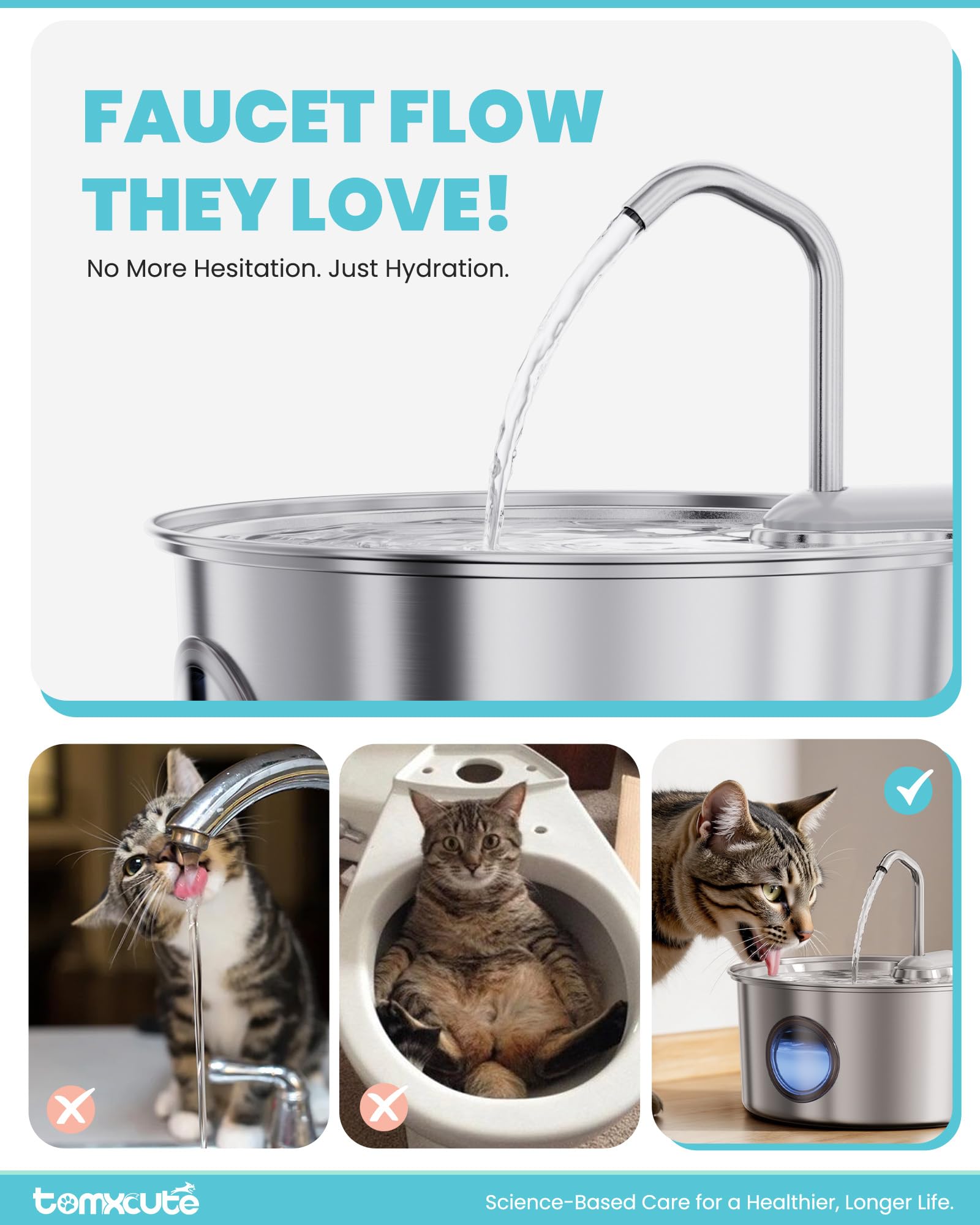 Tomxcute fenêtre de niveau d'eau intégrée pour surveiller le remplissage.