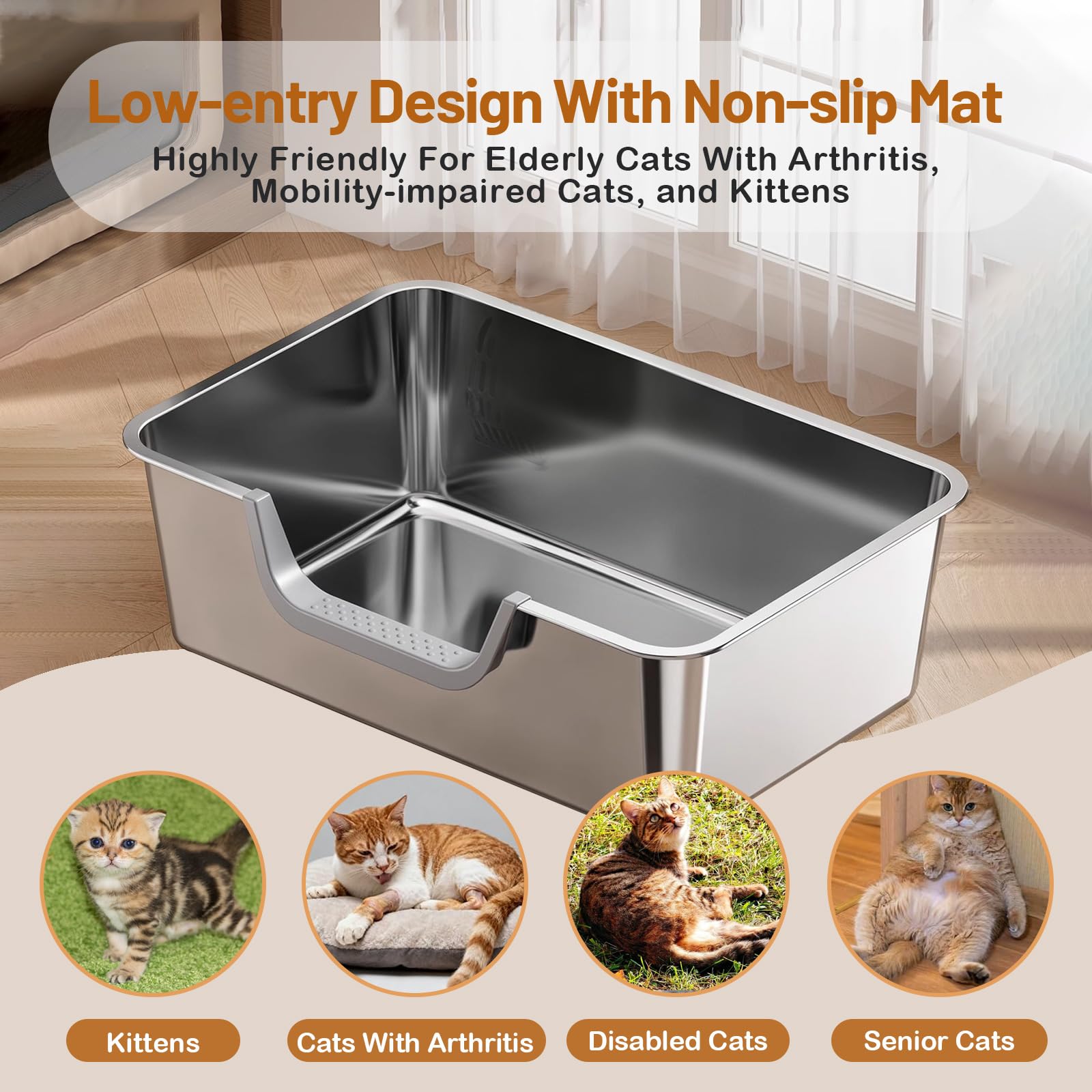 Tondid Boîte Litière Acier Inox durabilité et hygiène supérieures