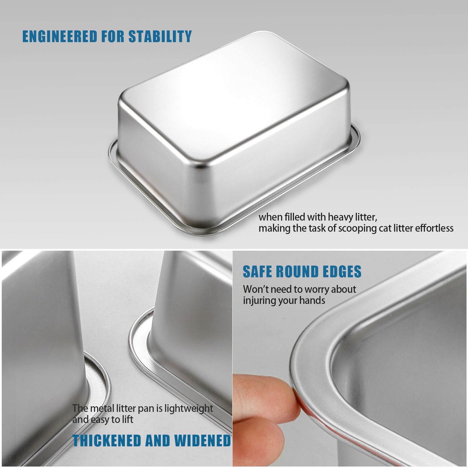 Litière Tondid en inox, contrôle des odeurs durable.