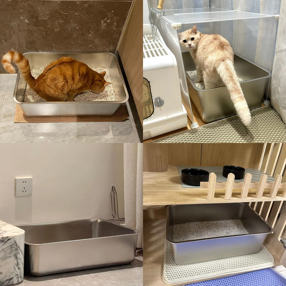 Litière Tondid à ouverture ouverte, accès facilité pour les chats.