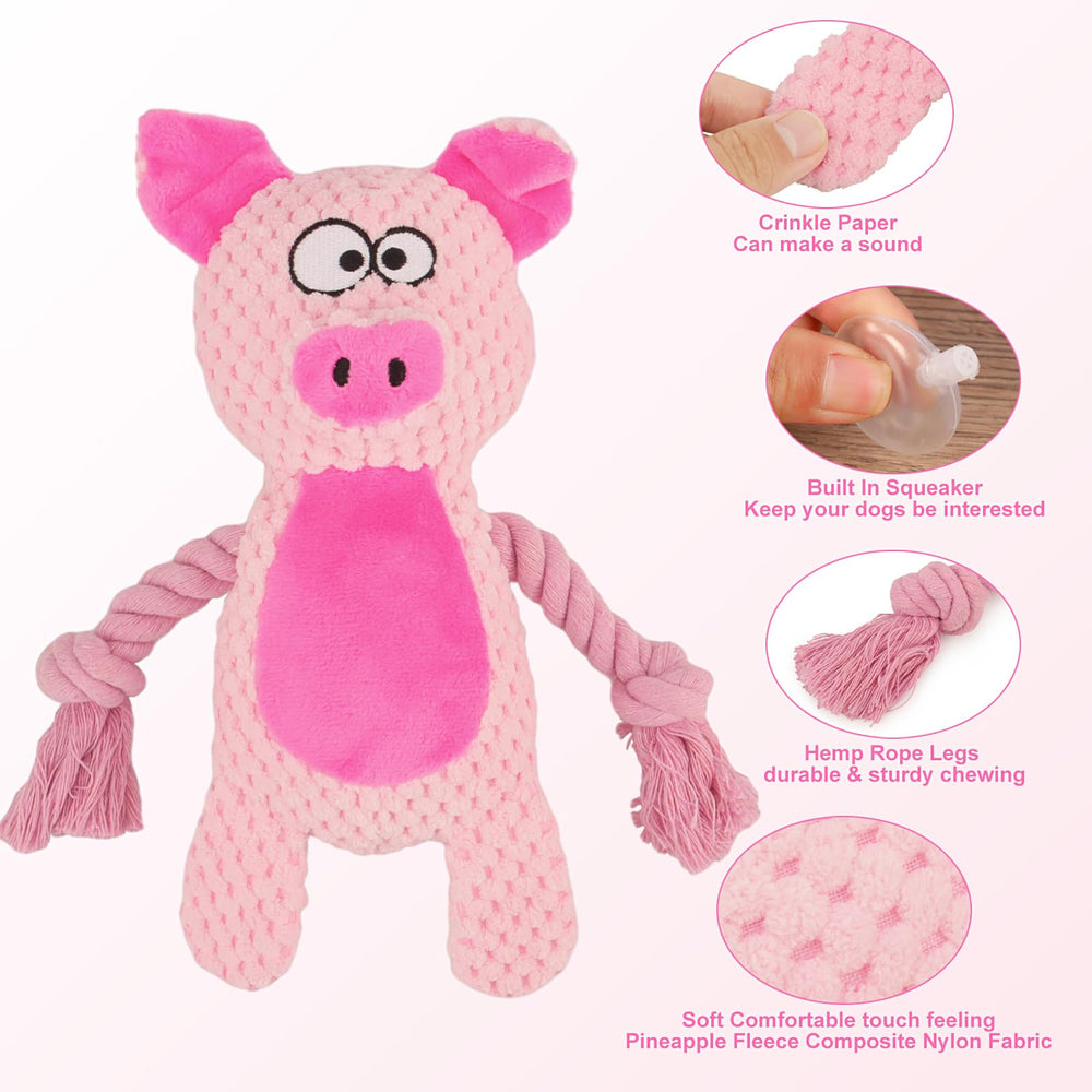 Jouet TONYFY pour chien rose avec papier crissant, expérience sensorielle captivante.