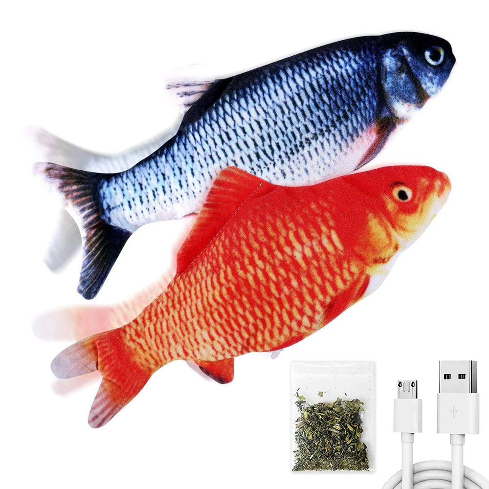 TOOGE Poisson Floppy Rouge ensemble, jouet interactif stimulant l’activité féline et la curiosité.