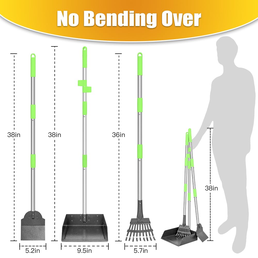 TOOGE Pooper Scooper corps métallique robuste pour durabilité quotidienne.