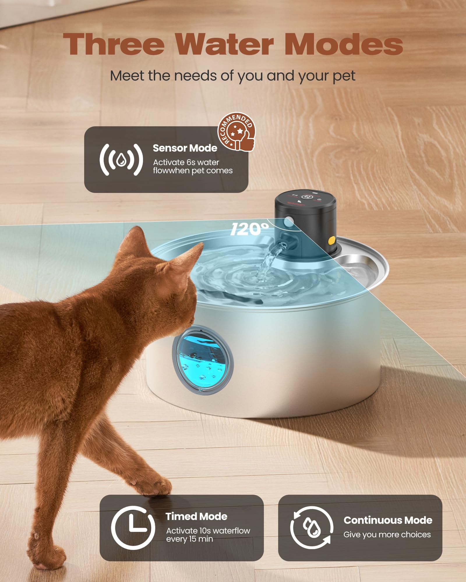 TOONIOOS fontaine chat – acier inoxydable 304 résistant à la rouille