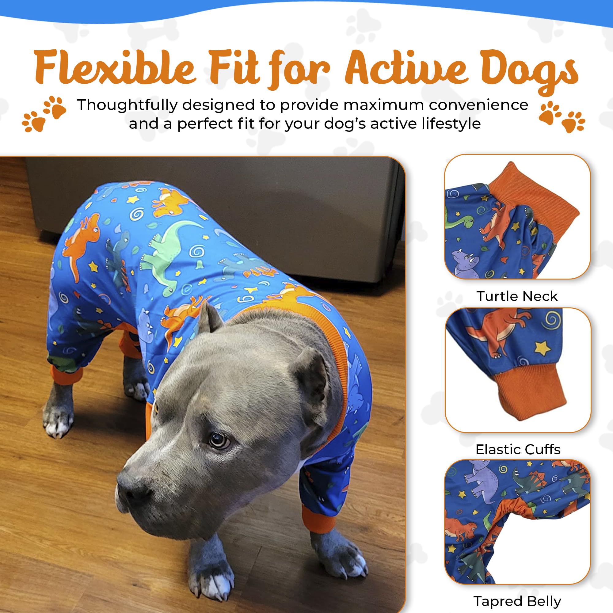 Tooth & Honey dinosaure pyjama chien imprimé: motif adorable pour chien heureux