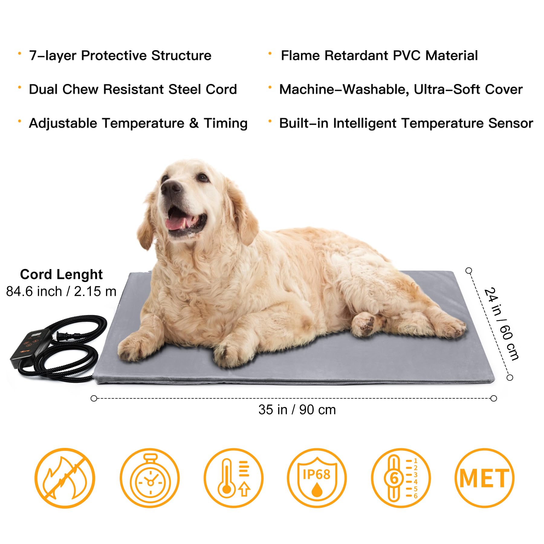 Toozey matelas chauffant avec six temperatures et contrôle pratique