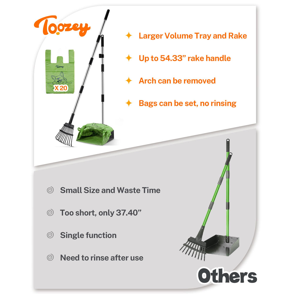 Toozey râteau à 11 dents, balayage rapide vers le sac