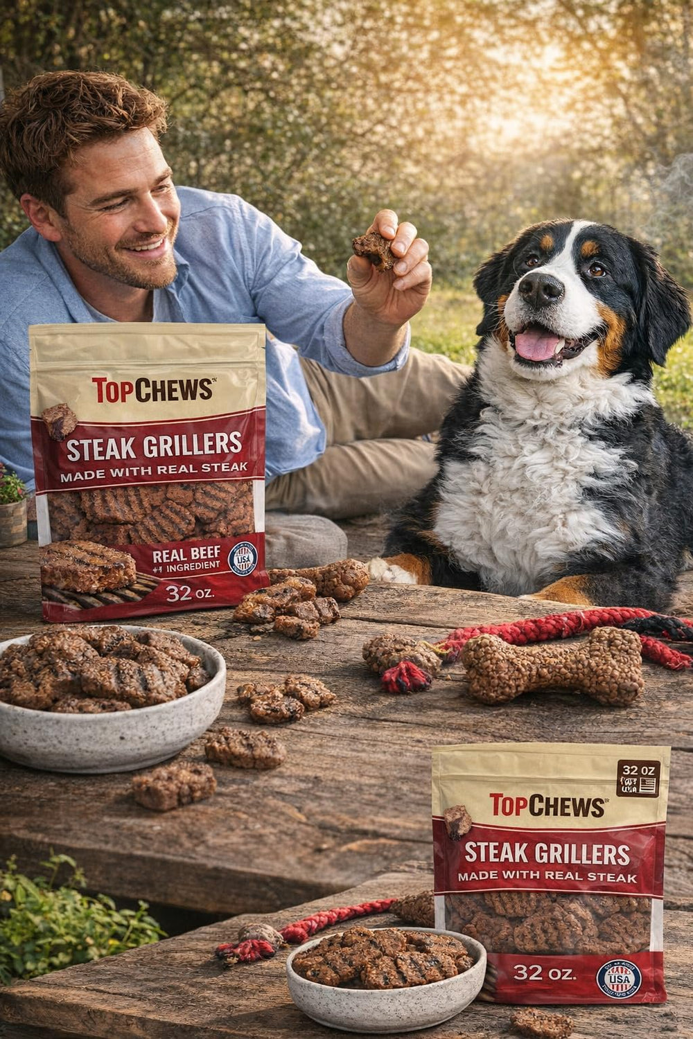 Top Chews Steak Grillers convient a tous chiens tailles