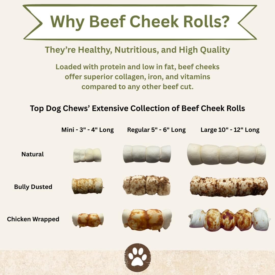 Top Dog Chews - Rouleaux inspectés à la main pour qualité premium.