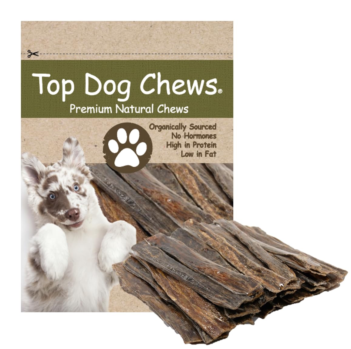 Top Dog Chews oesophage de boeuf 5-6 pouces: friandise naturelle pour chiens.
