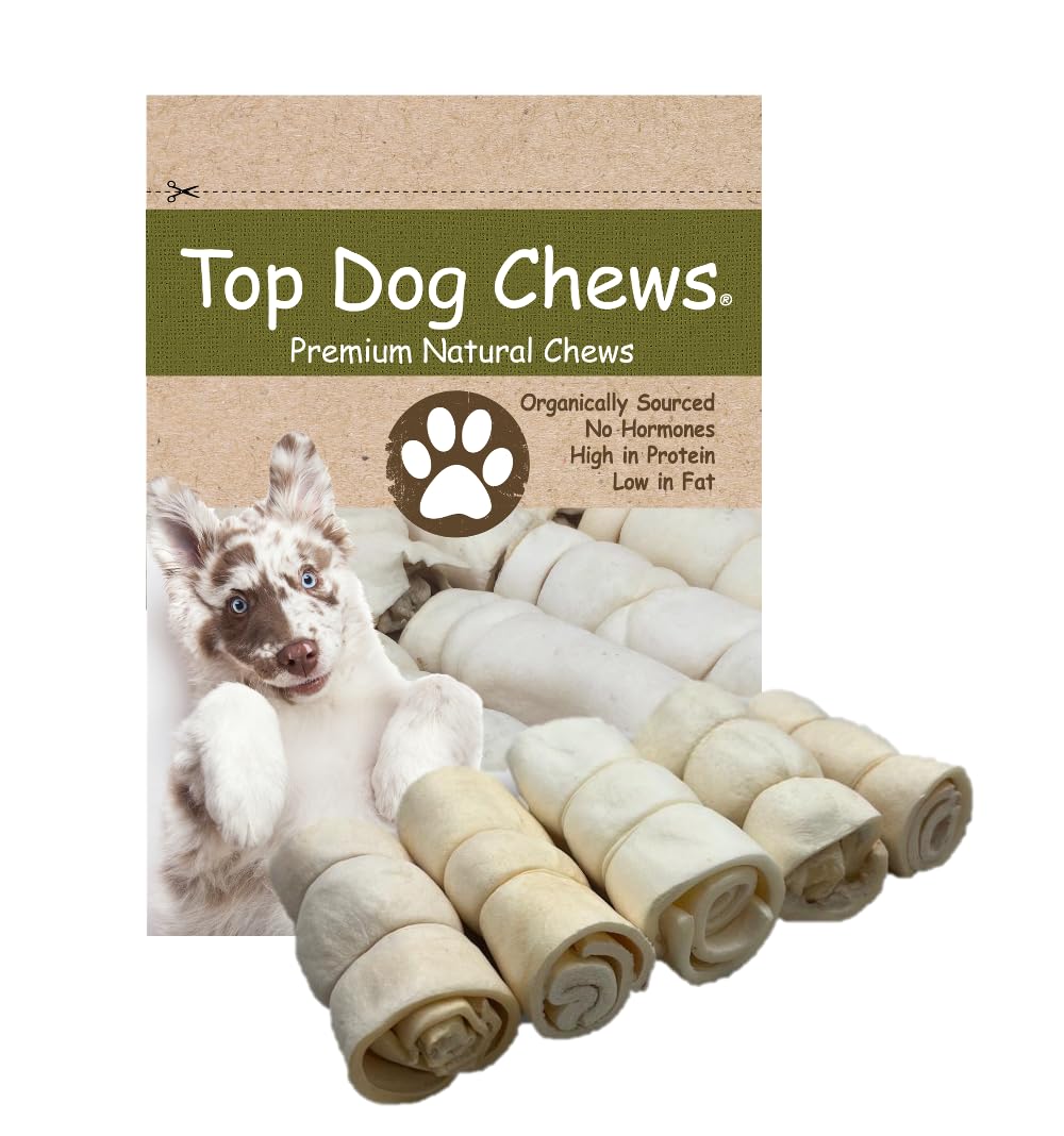 Top Dog Chews - Roules de joue de bœuf rôtis pour mâcheurs actifs.