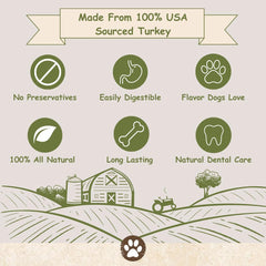 Top Dog Chews Tendon de Dinde – emballage pratique pour les déplacements.