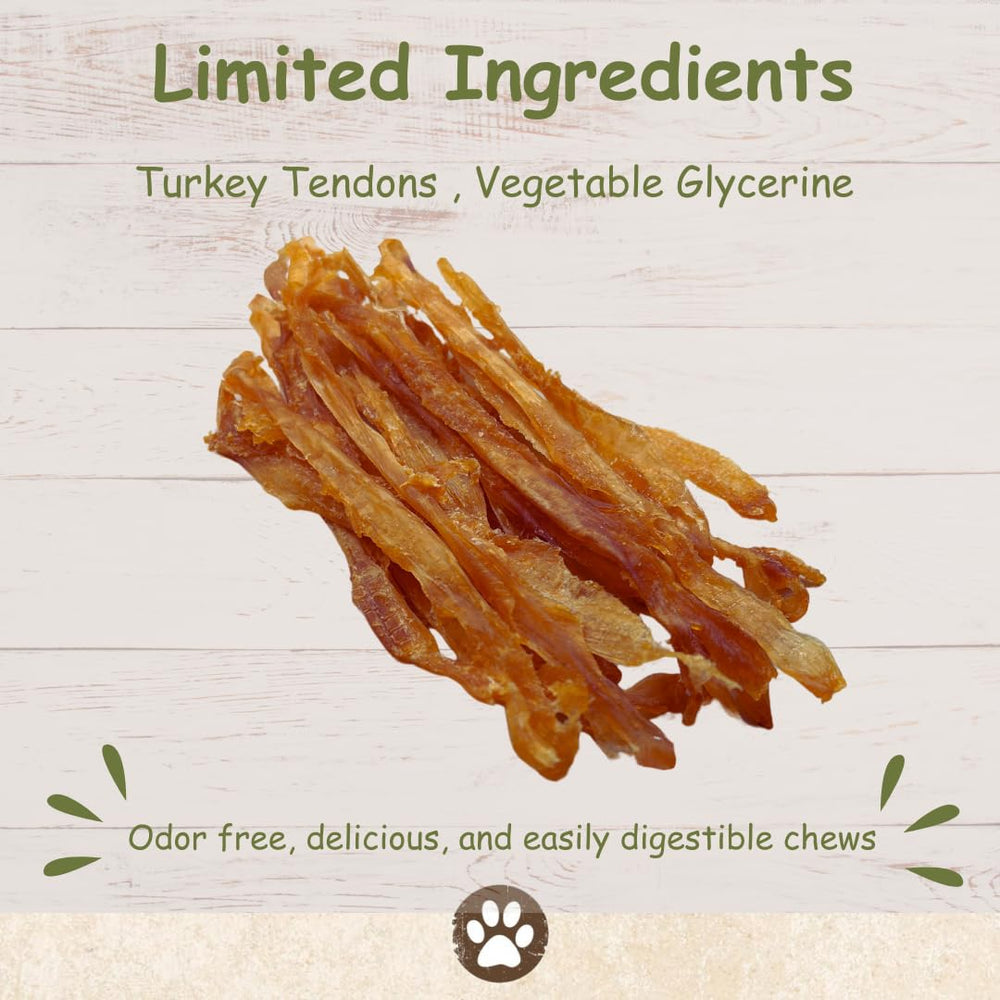 Top Dog Chews Tendon de Dinde – chien en train de mâcher, expérience naturelle.