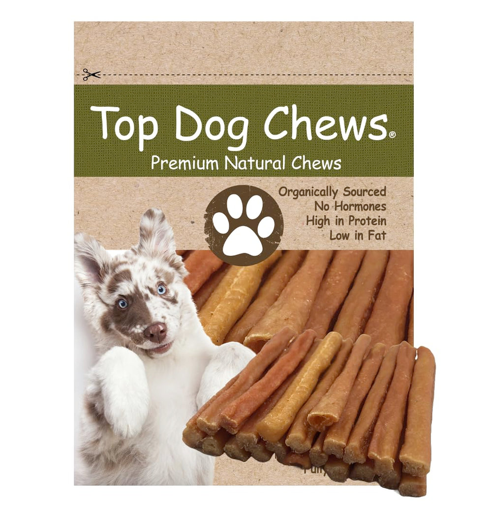 Top Dog Chews Tendon dinde ronde – texture douce à mâcher pour chiens.