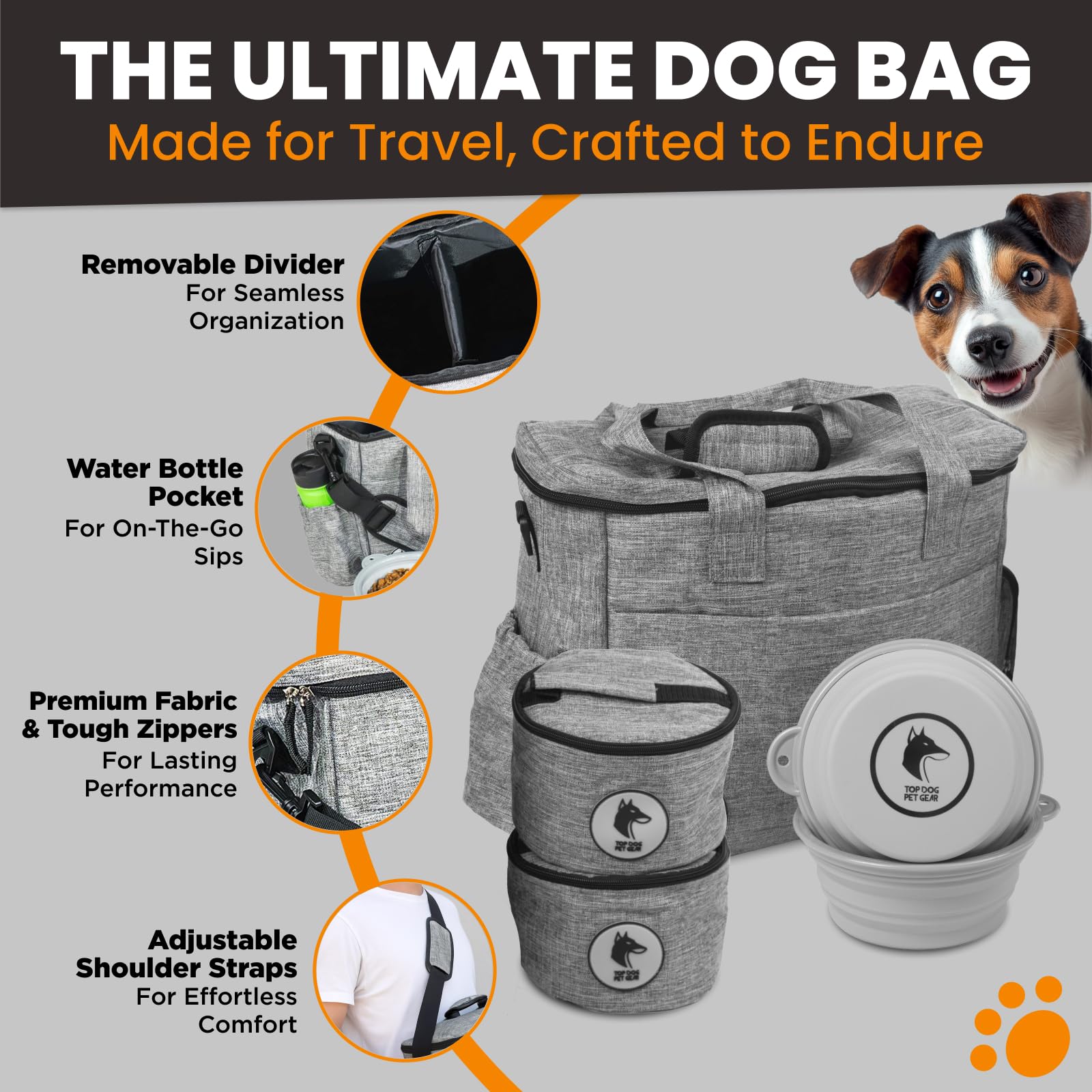 Top Dog Pet Gear poche zippee cote, acces rapide aux essentiels du chien