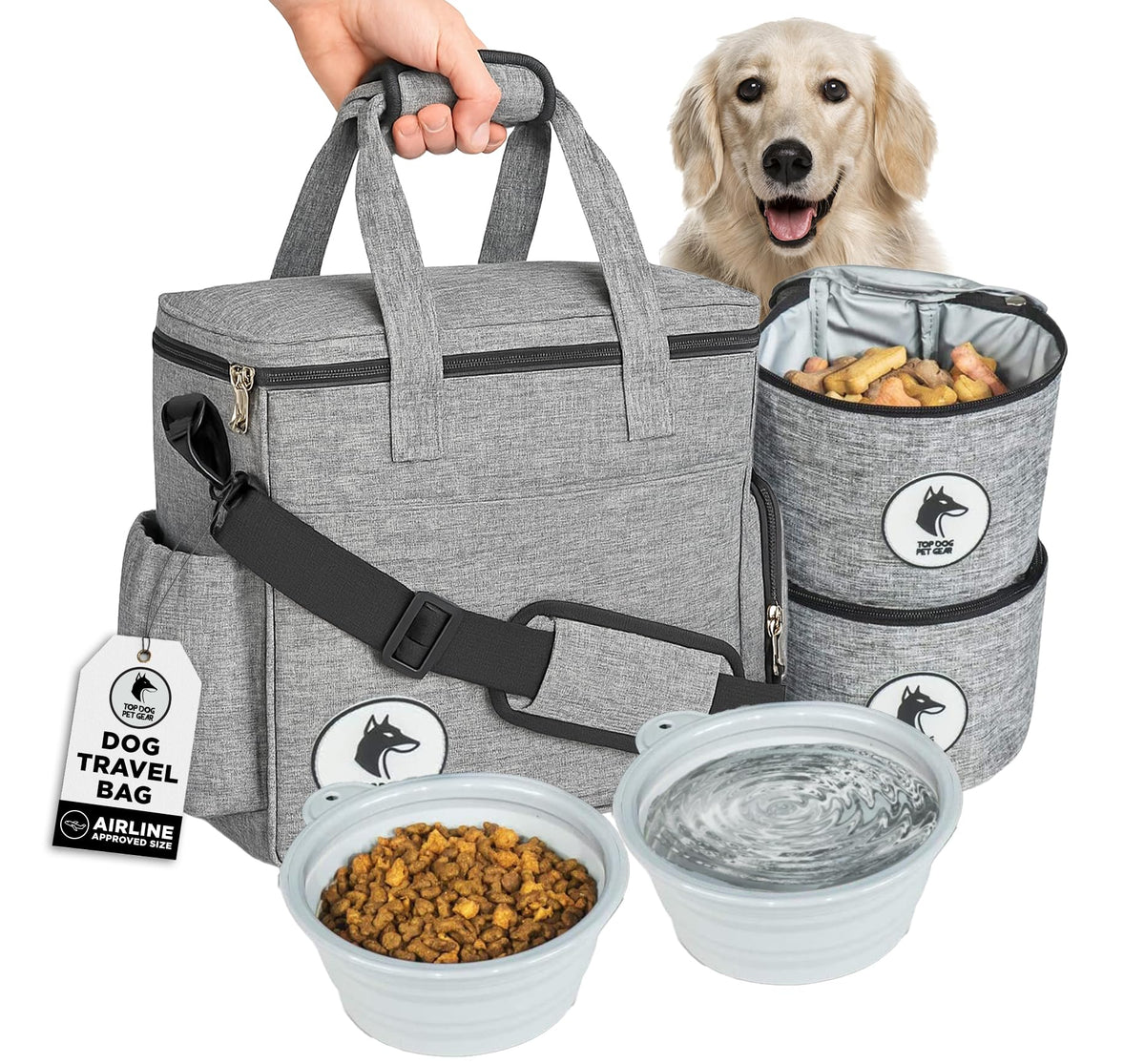 Top Dog Pet Gear sac-voyage-chien-devant avec poche magnetique, rangement pratique pour les voyages