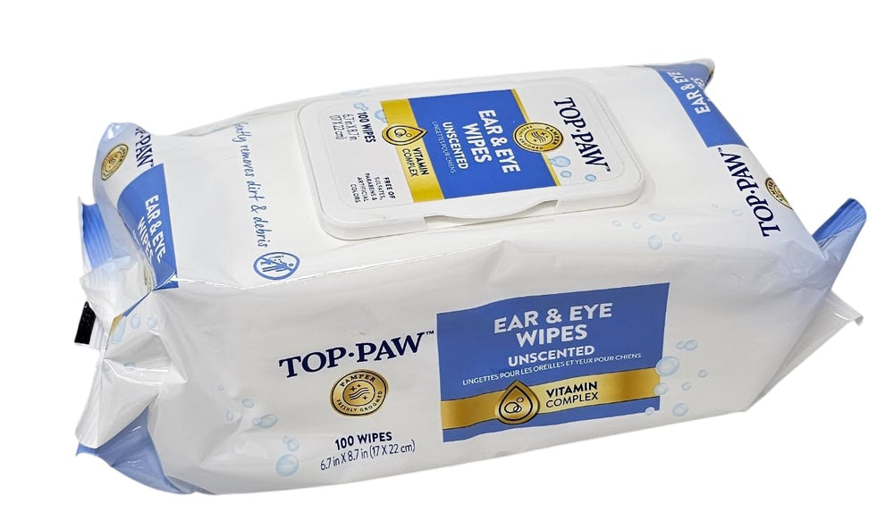 En lot de 100 lingettes TOP PAW pour chiens