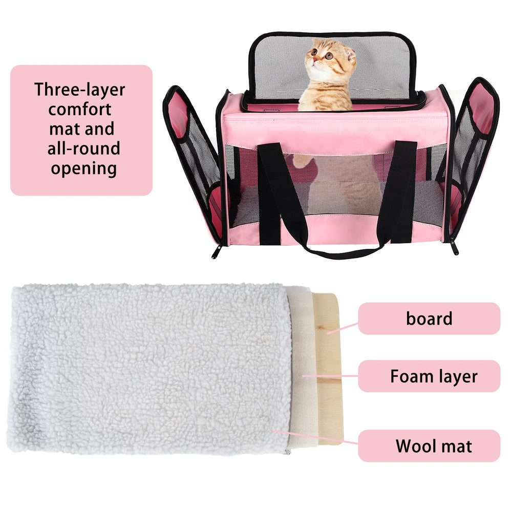 Top tasta carrier chat grand rose — lit intérieur amovible et lavable.