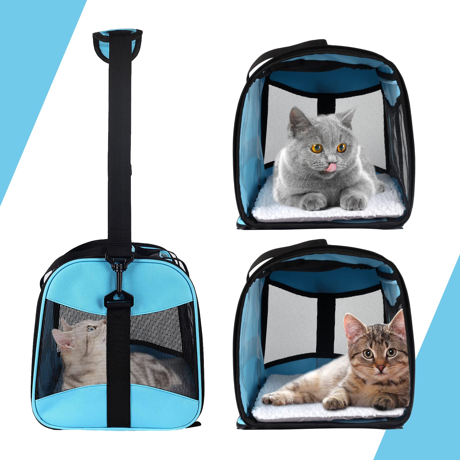 Top Tasta porteur-chat structure maille respirante et ventilation.
