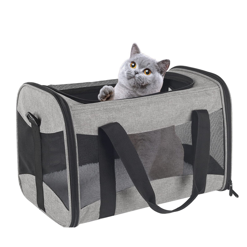 Top Tasta sac transport chat couleur gris/noir, élégant et pratique.