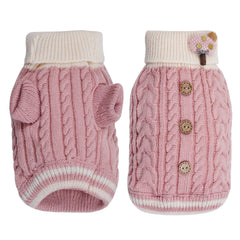 Topbuti pull-chien-bouton-bonbon-torsade, motif unique pour un look chic.