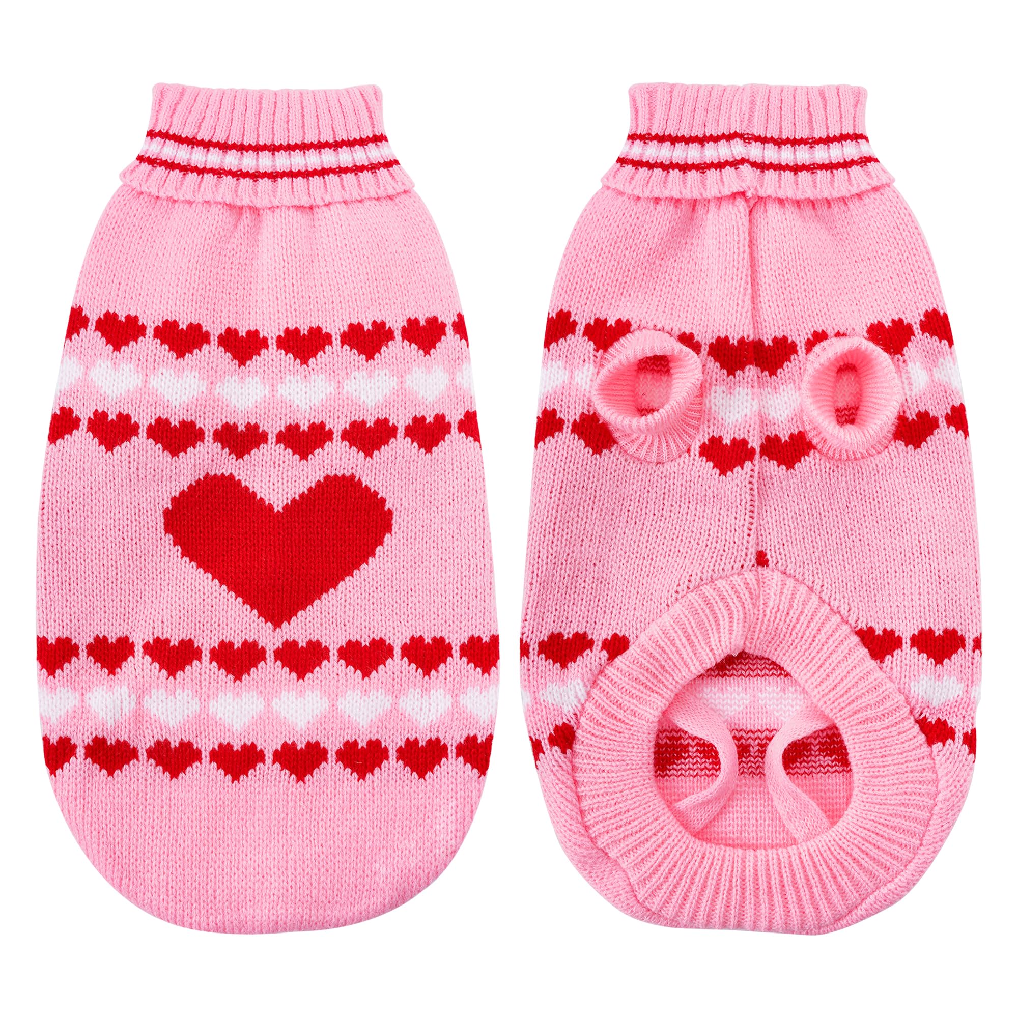 Topbuti pull chien tricot câble cœur, style mignon et confortable.