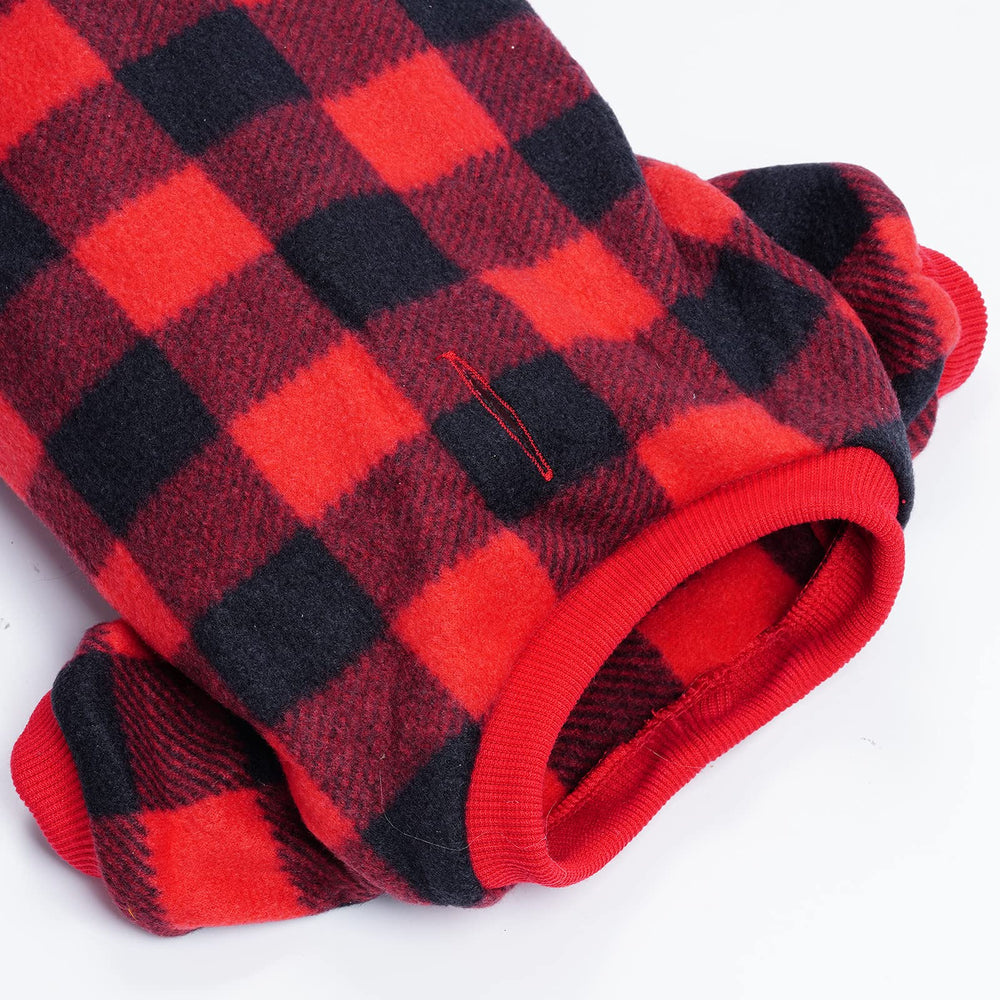 Topbuti pyjama chien velours rouge, douceur et liberté de mouvement.
