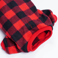 Topbuti pyjama chien velours rouge, douceur et liberté de mouvement.