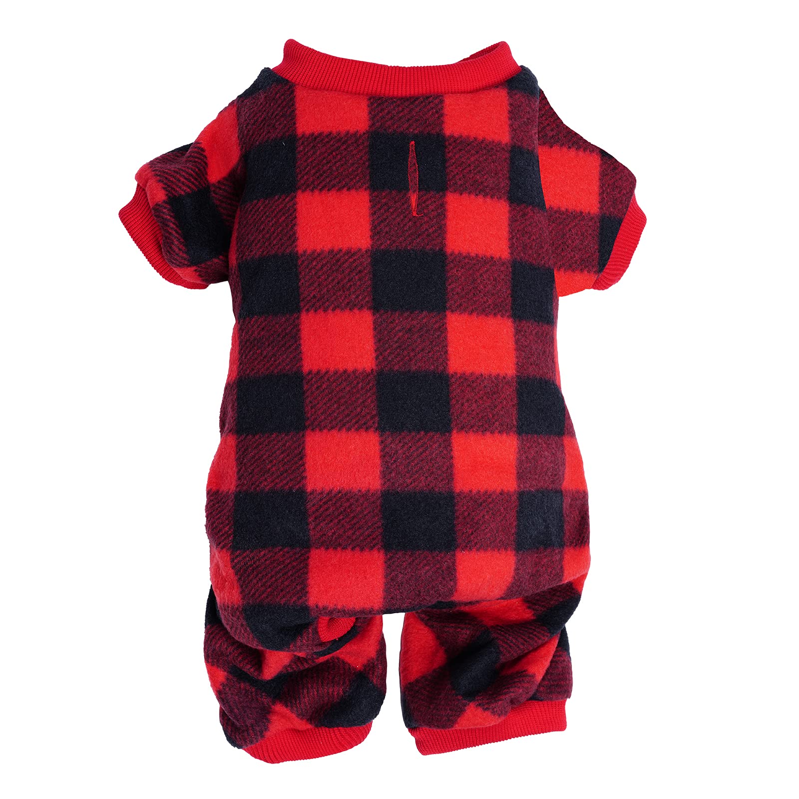 Topbuti pyjama chien carreaux rouge noir, chaleur douce pour l'hiver.