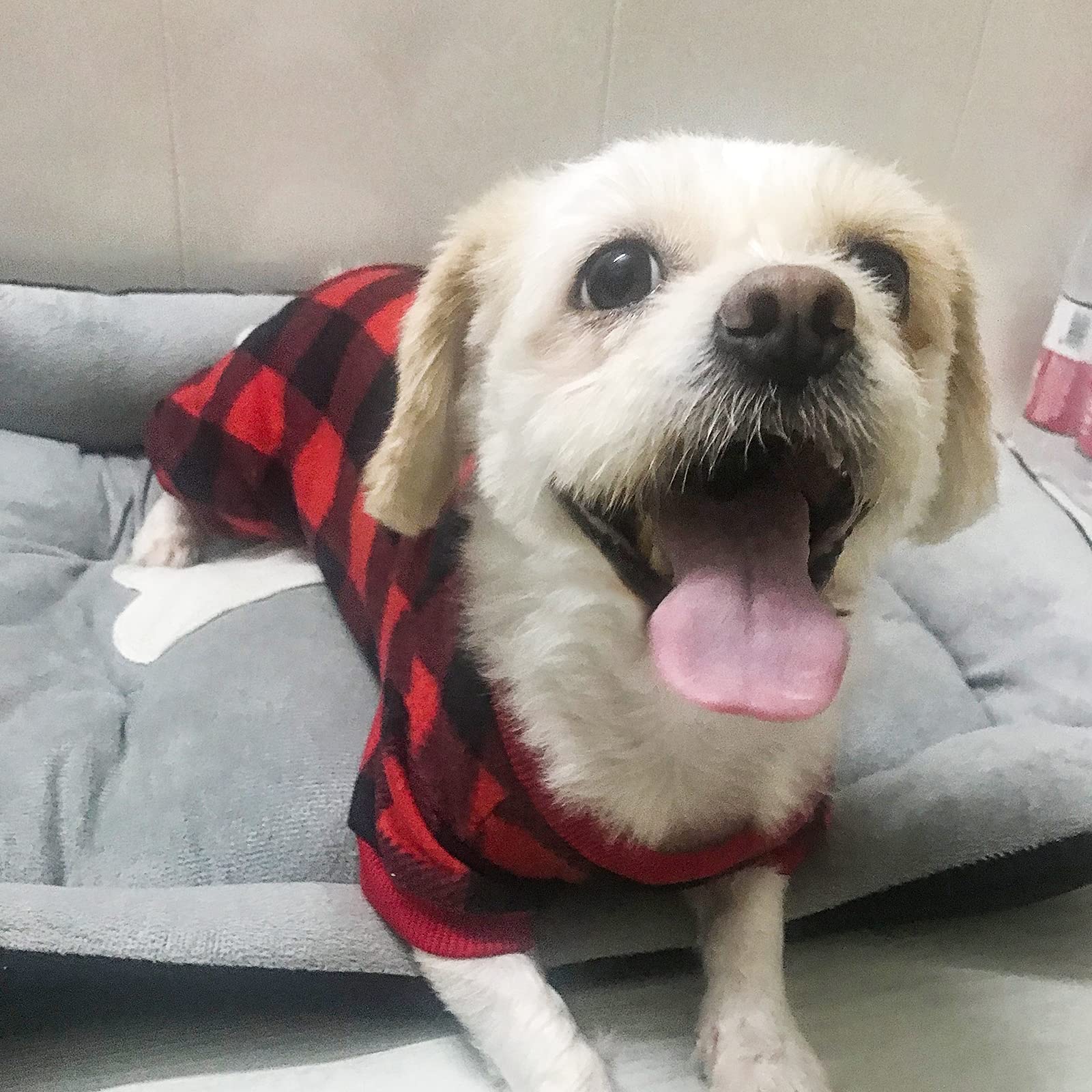 Topbuti pyjama chat et chien velours rouge, confort et facilité d’entretien.
