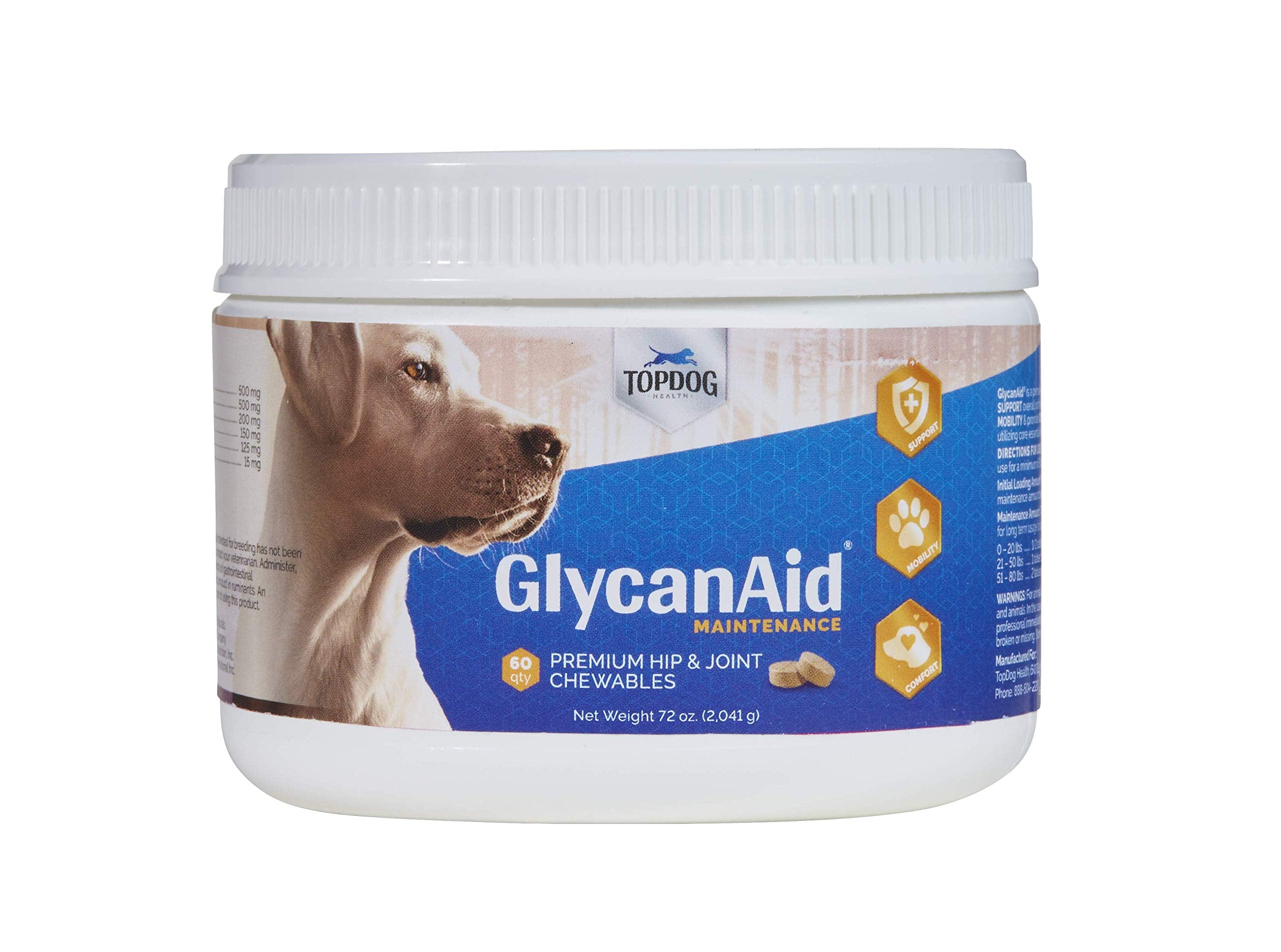 TopDog Health GlycanAid Maintenance – bouchées articulations chien favorisant mobilité