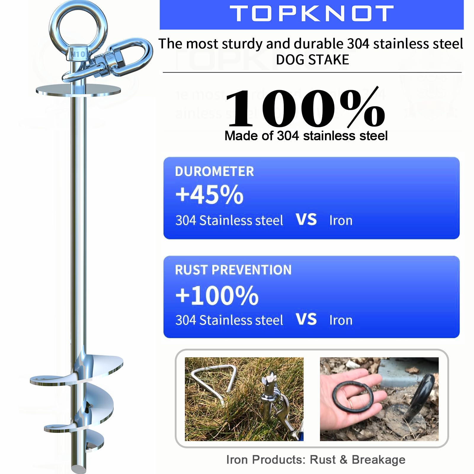 TOPKNOT cable-chien-20-pieds: liaison robuste pour chiens moyens et grands