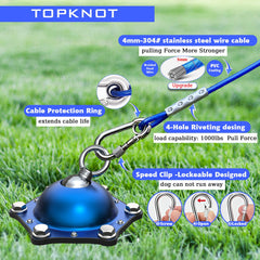 Topknot rotation-360 course-chien pour mouvement sans enchevêtrement