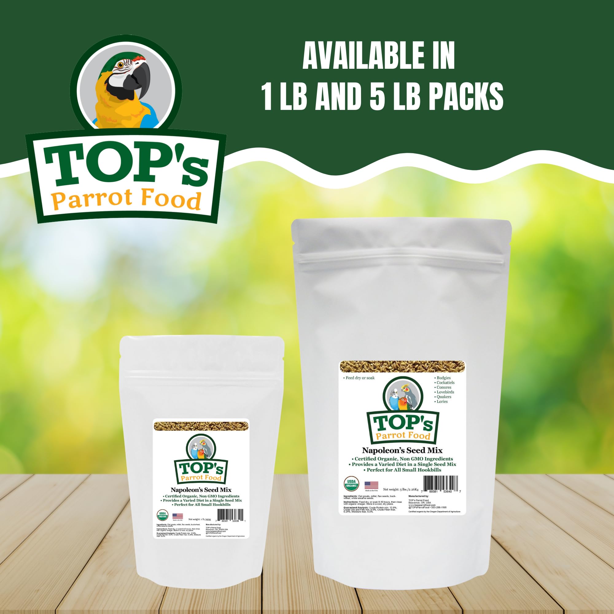 TOP's Napoléon's Mélange pour perruches, idéal pour alimentation quotidienne.