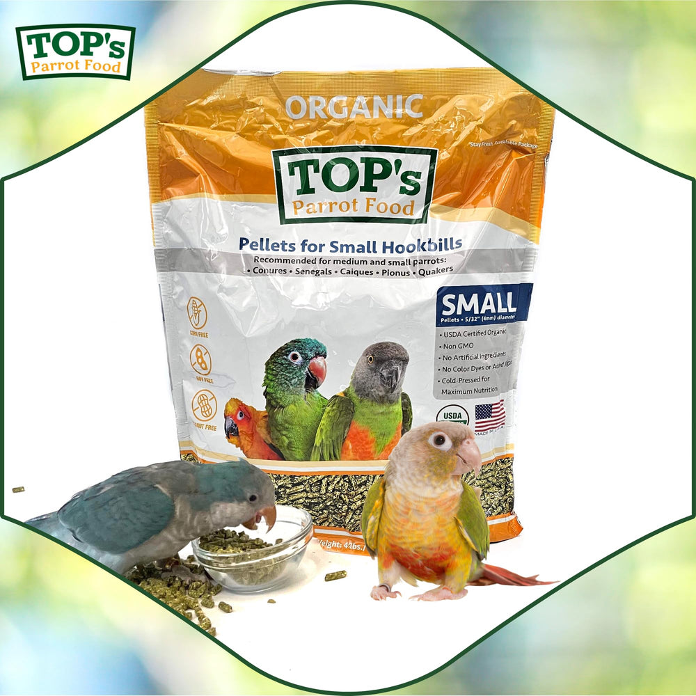 TOP's Parrot Food sans additifs artificiels pour une alimentation naturelle.